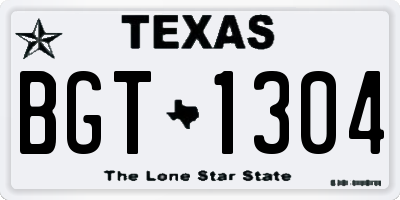 TX license plate BGT1304
