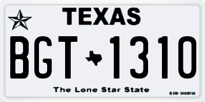 TX license plate BGT1310
