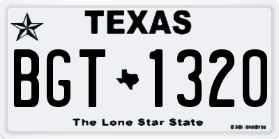 TX license plate BGT1320