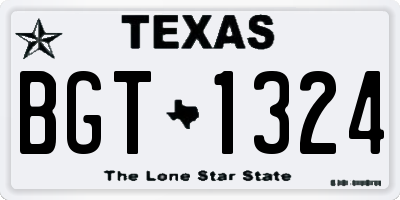 TX license plate BGT1324
