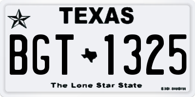 TX license plate BGT1325