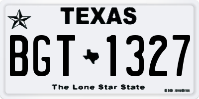 TX license plate BGT1327