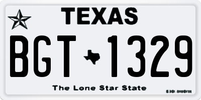 TX license plate BGT1329