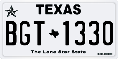 TX license plate BGT1330