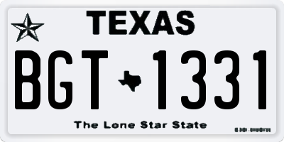TX license plate BGT1331