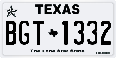 TX license plate BGT1332