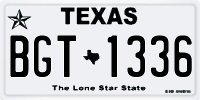 TX license plate BGT1336