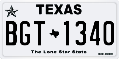 TX license plate BGT1340