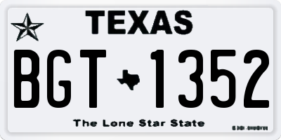 TX license plate BGT1352