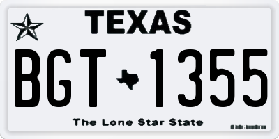 TX license plate BGT1355