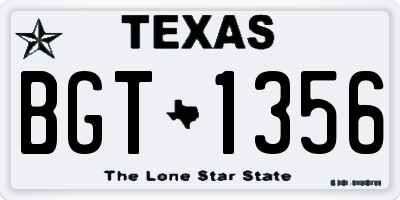 TX license plate BGT1356