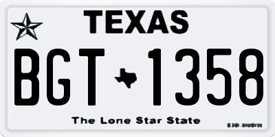TX license plate BGT1358