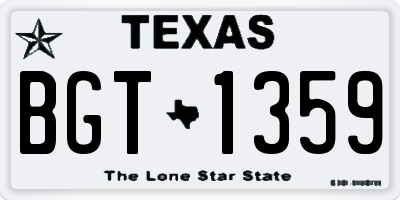 TX license plate BGT1359