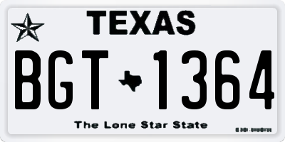 TX license plate BGT1364