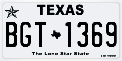 TX license plate BGT1369