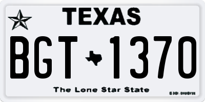 TX license plate BGT1370