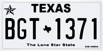 TX license plate BGT1371