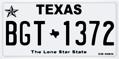 TX license plate BGT1372