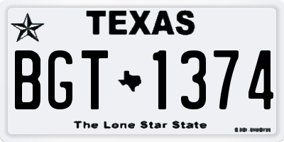 TX license plate BGT1374