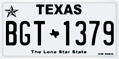 TX license plate BGT1379