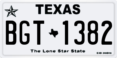 TX license plate BGT1382