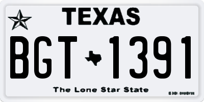 TX license plate BGT1391