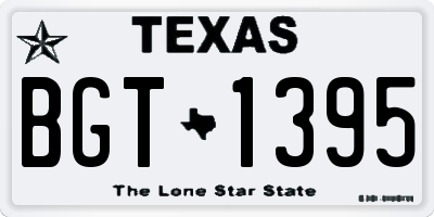 TX license plate BGT1395
