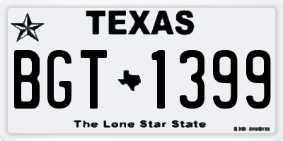 TX license plate BGT1399