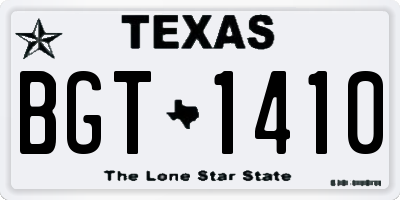 TX license plate BGT1410