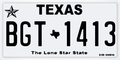 TX license plate BGT1413