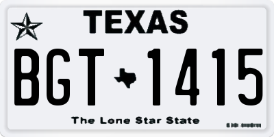 TX license plate BGT1415