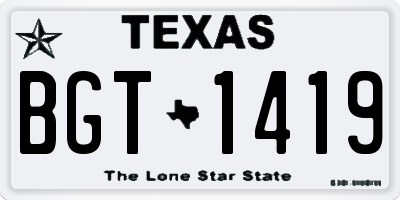 TX license plate BGT1419