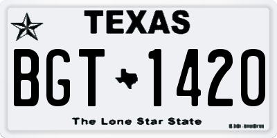TX license plate BGT1420