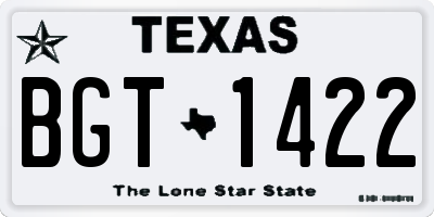 TX license plate BGT1422