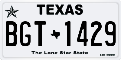 TX license plate BGT1429