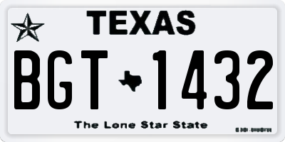 TX license plate BGT1432