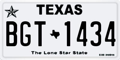 TX license plate BGT1434
