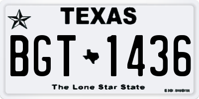 TX license plate BGT1436