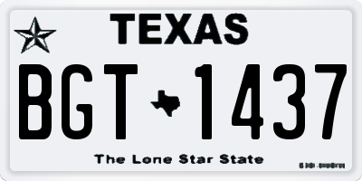 TX license plate BGT1437