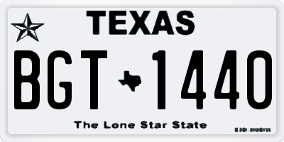 TX license plate BGT1440