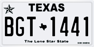 TX license plate BGT1441
