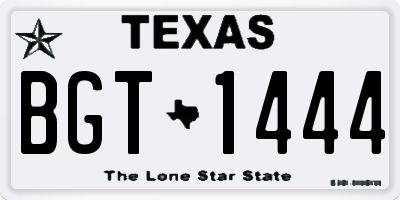 TX license plate BGT1444