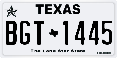 TX license plate BGT1445