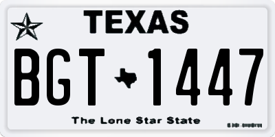 TX license plate BGT1447
