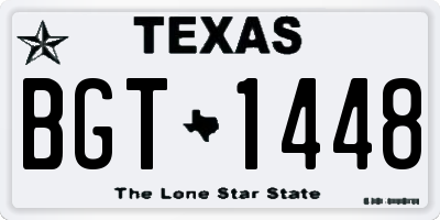 TX license plate BGT1448
