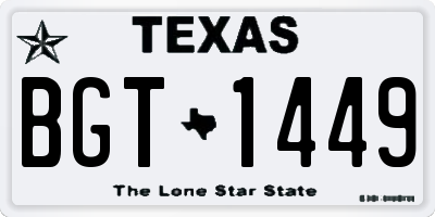 TX license plate BGT1449
