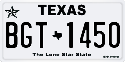 TX license plate BGT1450