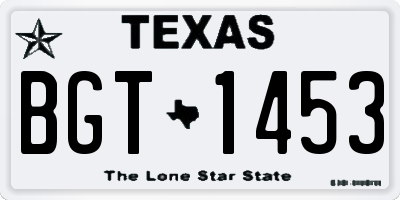 TX license plate BGT1453