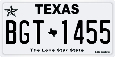 TX license plate BGT1455