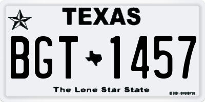 TX license plate BGT1457